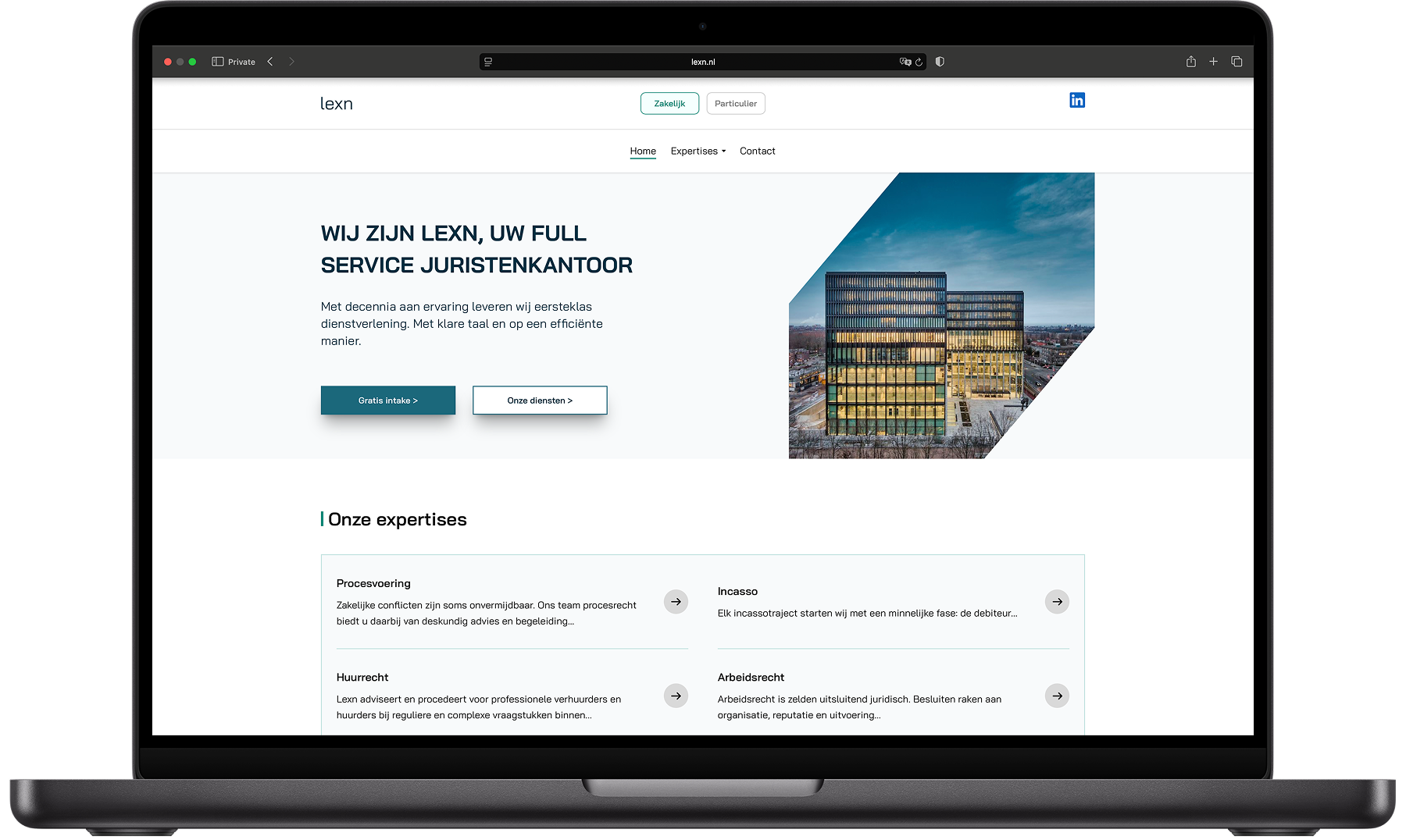 macbook pro mockup voor lexn.nl
